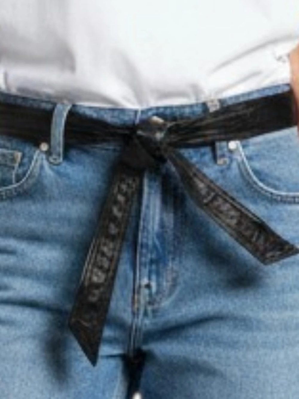 Black Genuine Leather Belt (waist up to 36")